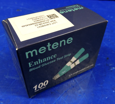 #ad #ad NEW Box 100 pieces Metene Diabetes Blood Glucose Test Strips Exp 2024 SEALED $14.95