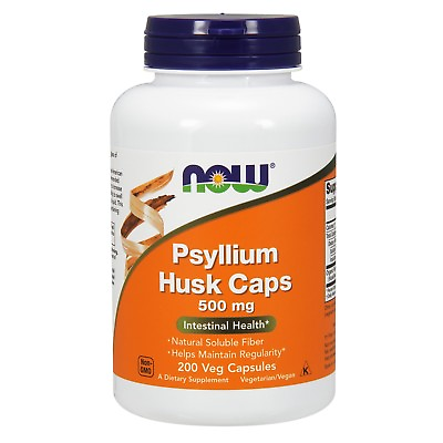 #ad NOW Foods Psyllium Husk 500 mg 200 Capsules $10.49