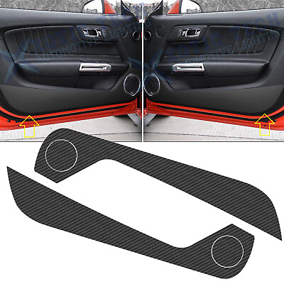 #ad Carbon Fiber Texture Door Anti Kick Protector Sticker For Ford Mustang 2015 up $11.93
