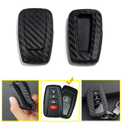 #ad Carbon Grain Soft TPU Key Fob Cover Case Smart Remote For Toyota Camry 2018 2020 $9.99