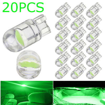 #ad 20Pcs Green T10 194 168 W5W 2825 LED Interior Map Dome License Plate Light Bulbs $4.99