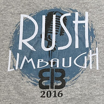 RUSH LIMBAUGH Grey 2016 EIB Network T Shirt Size XL Radio Show Merchandise $14.38