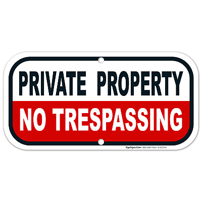 No Trespassing Private Property Sign Red Background $17.99