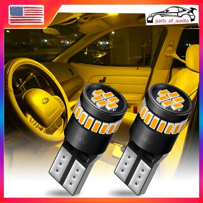 #ad AUXITO 168 192 194 2825 T10 Side LED Marker Bulbs Light Amber Canbus 24SMD USA $9.99