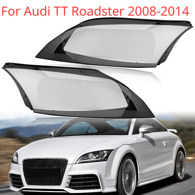 #ad A Pair Left Right Headlight Lens Cover For Audi TT Roadster 2008 2014 Lens Cover $129.99