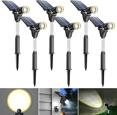 #ad WOW🔥6PACK Outdoor 96 LED Solar All in 1 ADJUSTABLE SPOTLIGHTS 6500K MSRP $89🔥 $46.99