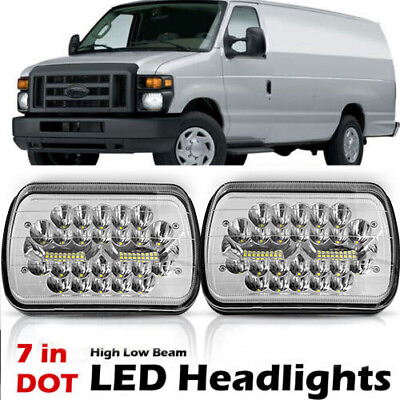 #ad Pair 7X6quot; 5X7quot; LED Headlights H4 Fit For Ford E 100 E 150 E 250 E 350 Econoline $39.43