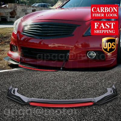 #ad Carbon For Infiniti Q50 Q60 G37 G35 JDM Style Front Bumper Lip Splitter Spoiler $63.99
