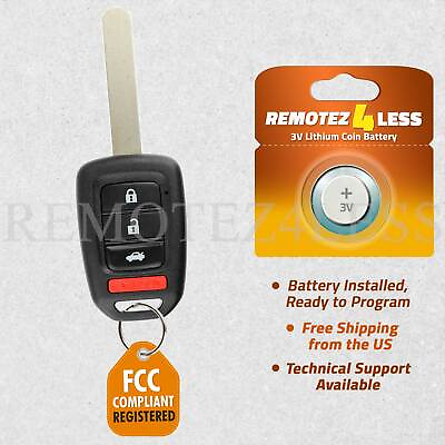 #ad For 2013 2014 2015 Honda Accord Civic Keyless Remote Head Key Fob Replacement $13.95