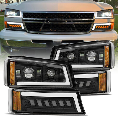 #ad LED Headlight Signal Marker Bumper Lamp For 2003 06 Chevy Silverado Avalanche $329.99