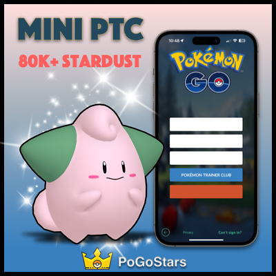 #ad Pokémon Go Shiny Cleffa Mini PTC 80K Stardust✨Read Description✨ $2.49