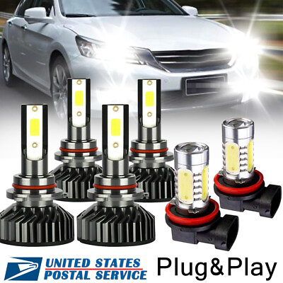 #ad 6x Plugamp;play 90069005H11 LED Headlights Kit LED Fog Lights For Honda Accord $119.98