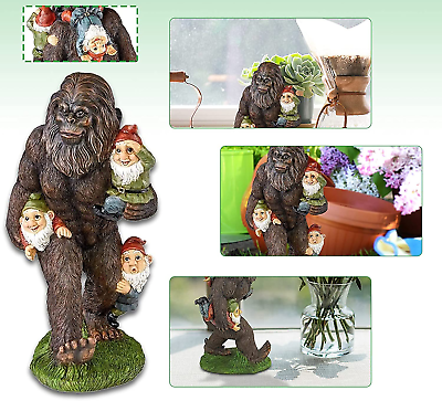 Animal Theme Gorilla Bigfoot Gnomes Figurine Outdoor Garden Lawn Resin Statue $19.98