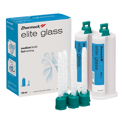 #ad ELITE GLASS FAST SET 2x50 ml ZHERMACK DENTAL SILICONE $50.04