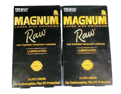 #ad 2 Pack Trojan Magnum Large Raw Condoms 10ct 20 total 09 2025 FREE SHIP $19.99