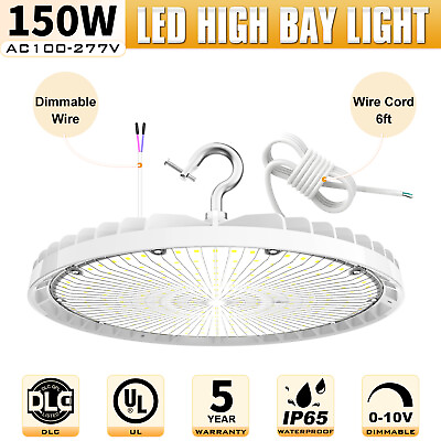 #ad 150W LED High Bay Shop LightsDimmable Warehouse Garage Barn Lamp 22500LM 5000K $51.20