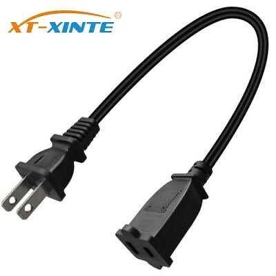 #ad XT XINTE AC Power Extension Cable 2 Prong Non Polarized Male to Female Cord New $5.23