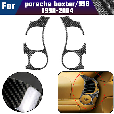 #ad Front Air Vents Carbon Fiber Stickers Trim For Porsche Boxster 996 1998 04 2PCS $22.43