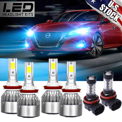 #ad For Nissan Altima 2007 2018 LED Headlight Fog Light Bulbs H9 H11 blue Combo Kit $41.22