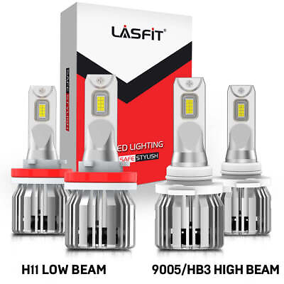 #ad Lasfit H11 9005 LED Headlights Bulb Bright Conversion Kit 10000LM 6000K White 4x $69.99