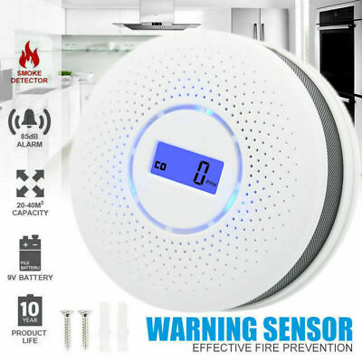 2 IN 1 SMOKE amp; CO Gas Alarm Carbon Monoxide Detector LCD Audio Alert Warning US $19.99