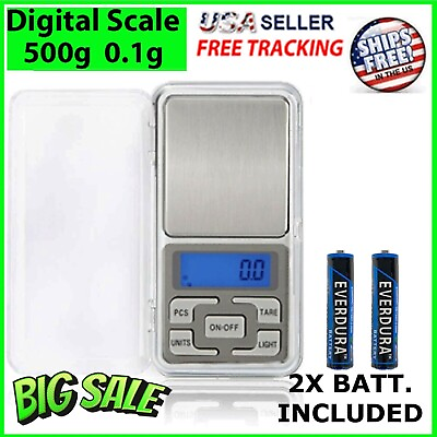 #ad #ad Portable Mini Digital Scale 500g 0.1g Jewelry Pocket Balance Weight Gram LCD $5.99