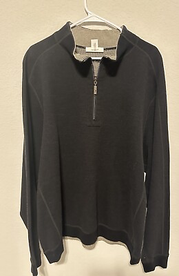 #ad Tommy Bahama Reversible Jacket Men’s Size XL 1 4 Zip Pullover Gray Medium Weight $29.99