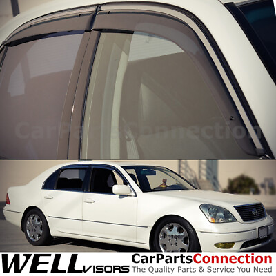 #ad WellVisors Window Visors 2001 2006 For Lexus LS430 Side Deflectors Chrome $73.99