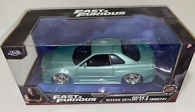 #ad Jada Fast amp; Furious: Brian#x27;s Nissan Skyline GT R R34 Turquoise 1 24 Scale C $40.00