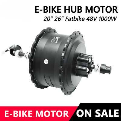 #ad 20 26in Snow Bike Fat Motor 48V 1000W Brushless Gear Rear Hub Motor for E bike $299.04