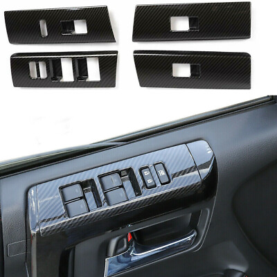 #ad 4pc Carbon Fiber Window Lift Switch Decoration Trim Cover for 4runner SUV 2010 $22.49