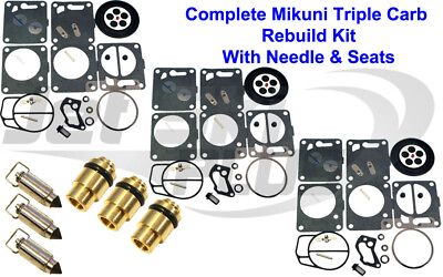 #ad Yamaha Triple Mikuni Carburetor Rebuild Kit amp; Needle Seat Wave Venture 1100 $119.95