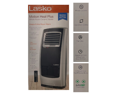#ad Lasko Motion Heat Plus Whole Room Ceramic Heater ECO Mode 3 Speed 1500 Watts $54.00