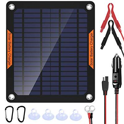 #ad 12 Volt Solar Battery Maintainer Waterproof Car Rv Charger Tender Trickle 5W $38.08