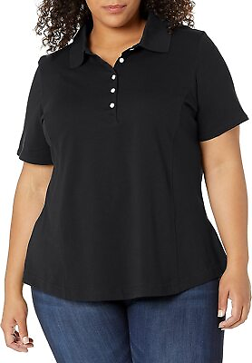 #ad Riders by Lee Indigo Women#x27;s Plus Size Morgan Short Sleeve Polo Shirt $49.14