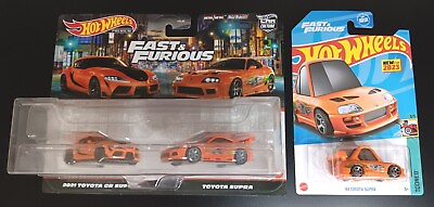 #ad Hot Wheels Premium 2 Pack 2021 Toyota GR Supra And Toyota Supra And Tooned Supra $39.99
