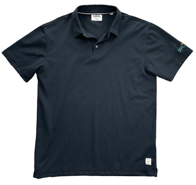 #ad Linksoul Men#x27;s Size Large Golf Polo Black Cotton Short Sleeve 100 Hole Hike Logo $18.95