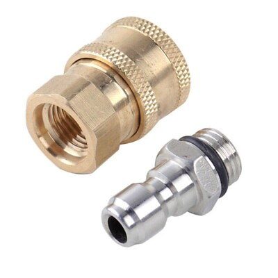#ad Pair Pressure Washer Quick Release 1 4 Male M22 14 Female Plug Brass Connector $10.10