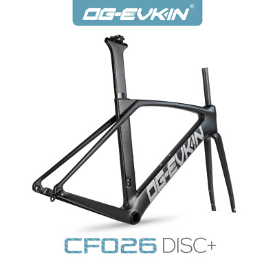 #ad OG EVKIN CF 026 D Carbon Road Bike Frame Internal Cable Routing Bicycle Disc $500.50