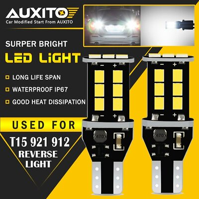 #ad 2X AUXITO T15 921 912 Backup Reverse Light LED ERROR FREE bulb 15E For Ford EOA $7.59