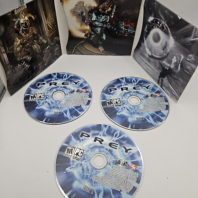 #ad Prey PC 2006 3 Disc Set CDROM Slip Sleeve Take Two 2K 3D Realms Human Head 2005 $12.99