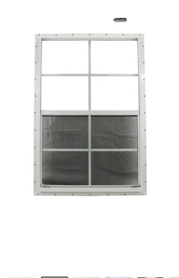 #ad Shed Vertical Slider White 18quot; x 27quot; Window with Screen And 3 MIL Float Glass $65.00
