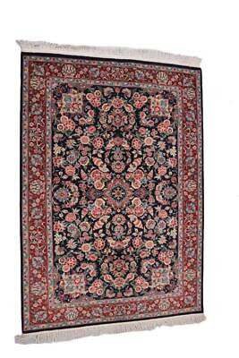 #ad Traditional Soft Handmade Wool Floral Red Turkish 4x6 Blue Hand Knotted Rug $504.80
