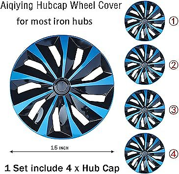 #ad 4PC New for Honda Hyundai 15quot; Hub Caps Full Set Wheel Covers fits Plastic Rim $47.68