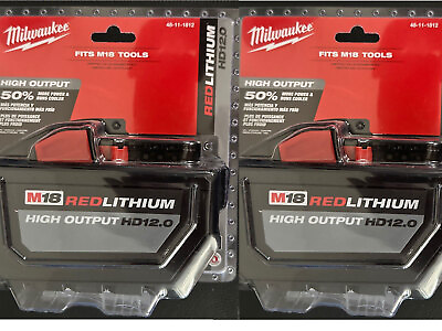 #ad 2 PCS Milwaukee 48 11 1812 M18 RedLithium High Output HD 12.0 Battery $279.99
