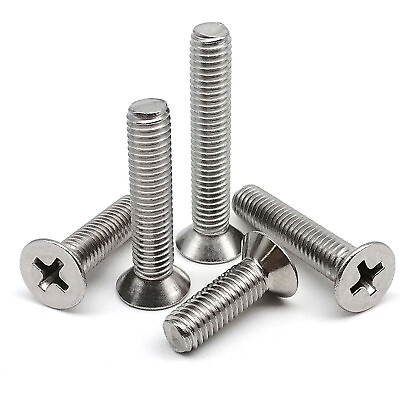 #ad M2 M6 304 A2 70 Stainless Steel Cross Phillips Flat Countersunk Head Bolt Screw $3.99