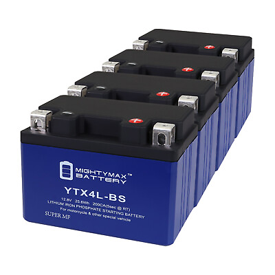 #ad Mighty Max YTX4L BS Lithium Battery Replaces Honda 110 CRF110F 17 18 4 Pack $209.99