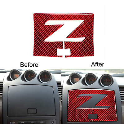 #ad Red Carbon Fiber Navigation Panel Decorative Trim Cover For Nissan 350Z 2003 09 $16.73