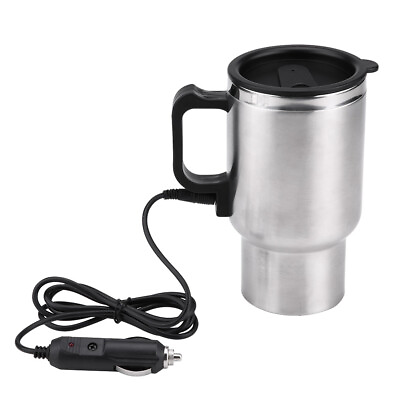 #ad 12V 450ml Electric In car Travel Heating Cup Coffee Tea Car Cup Mug DSO $15.90