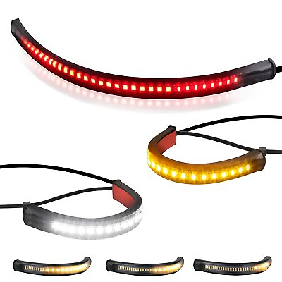 #ad QUASCO Front Rear Motorcycle Led Turn Signals Universal White Amber Fork Ligh... $22.45
